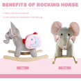 thumbnail image 6 of Kinbor Kids Rocking Horse Plush Elephant Ride On Rocking Horse Toy with Sound & Seat Belts, Grey, 6 of 8