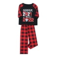 thumbnail image 4 of Qiylii Family Christmas Matching Pajamas Set, Long Sleeve Letters Tops+Plaid Pants, 4 of 9