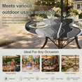 thumbnail image 6 of Round Outdoor Tablecloth with Umbrella Hole and Zipper, Black Stripes Tablecloth with Elastic Waterproof, Modern Simple Greyish Gradient Lines Patio Table Covers for 55" - 60" Picnic Pool Tables, 6 of 9