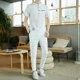 thumbnail image 2 of Conjunto de chándal de nailon blanco para hombre, conjunto de pantalones, sudadera, conjunto de camiseta y pantalones para hombre, nuevo conjunto elegante de manga corta a juego, 2 of 5