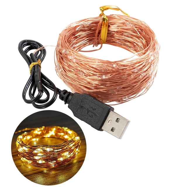 LPSSTORE USB LED String Lights, 1 Package of Copper Wire Lights, Suitable for Indoor, Bedroom Holiday Christmas Wedding Decoration Window with USB Interface