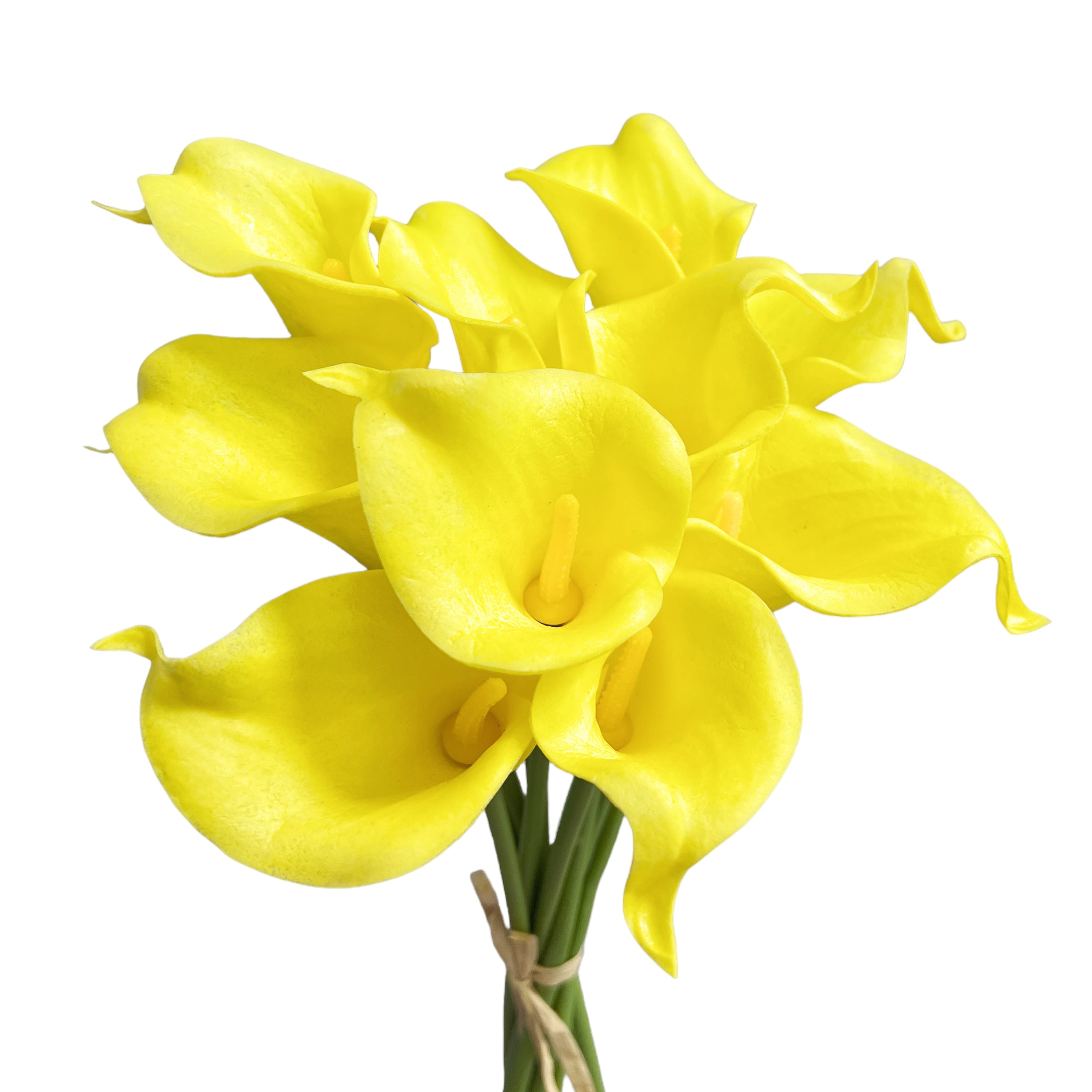 Bunch of 10 Realistic Artificial Calla Lily Flower Stems in Various