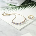 thumbnail image 3 of Gem Stone King 18K Yellow Gold Plated Silver Blue Tanzanite Ring and Bracelet Jewelry Set for Women | 3.06 Cttw | Gemstone December Birthstone | Heart Shape 4MM | Round 4.5MM | Size 8, 3 of 3