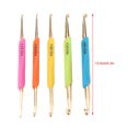 thumbnail image 2 of Peahefy Double Hook Crochet Hook,Double Hook Crochet Hook Set TPR Soft Rubber Handle Aluminum Knitting Needle Set (Color Random),Aluminum Crochet Hook, 2 of 8