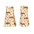 thumbnail image 7 of Fotbe Pumpkins On Red Car And Tractor Pattern Women’s Summer Tank Midi Dress – Sleeveless A-Line Dress, Floral T-Shirt Dress, Casual Flowing Beach Sundress, 7 of 7