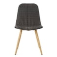 thumbnail image 7 of GDF Studio Eveleth Outdoor Wicker and Wood Finish Dining Chairs, Set of 2, Multibrown and Light Brown, 7 of 7