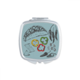 thumbnail image 1 of Chilli Circle Pepper Foods Square Mirror Portable Compact Pocket Makeup Double Sided Glass, 1 of 3