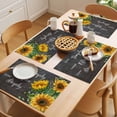 thumbnail image 5 of Sunflower Placemats Set of 12, Live Simply Laugh Often Love Deeply Blackboard Non-Slip Place Mats Washable Table Mats for Kitchen Dining Table Decorations Indoor/Outdoor, 5 of 9