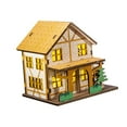 thumbnail image 4 of Casa en miniatura iluminada, colección de artesanías de madera, adorno, modelo de cabaña navideña B 98 cm x 75 cm x 93 cm, 4 of 9