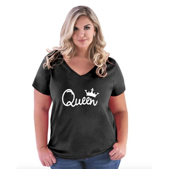 NIB - Women's Plus Size V-neck T-Shirt - Queen Crown