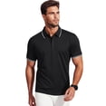 thumbnail image 2 of Cadmus 3 Pack Men's Quick Dry Golf Polo Shirts Lightweight Breathable Collared Casual Shirts,8878,Black+Grey+Navy Blue,L, 2 of 6