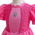 thumbnail image 5 of HAWEE Costume de Pêche Filles Champignon Princess Peach Robe pour Anniversaire Halloween Cadeaux de Fête Tenue avec Accessoires, 5 of 5