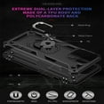 thumbnail image 5 of For Apple iPhone 15 Plus (6.7") Military Grade Heavy Duty Armor Hybrid with Ring Kickstand Finger Loop Stand Case Cover fit iPhone 15 Plus - Black, 5 of 6