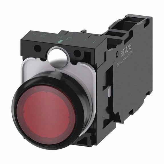 Siemens Illuminated Push Button,Red,22mm,LED 3SU1103-0AB20-1FA0
