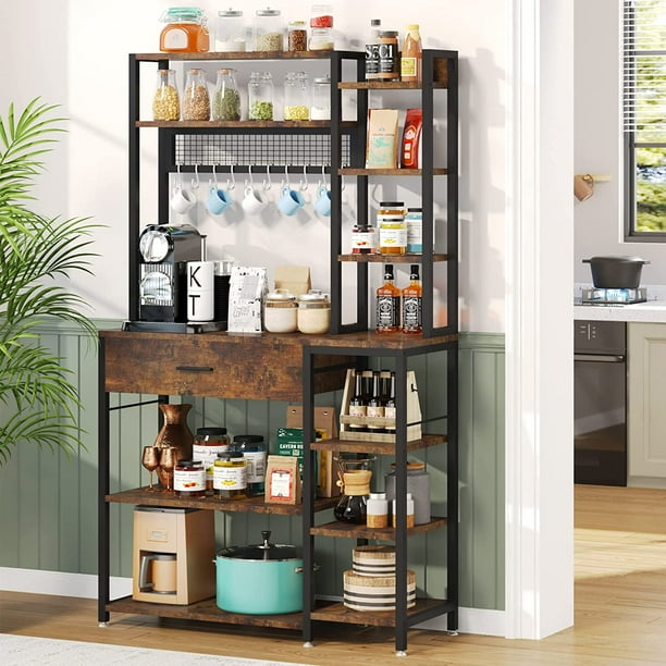 Tribesigns Baker's Rack with Drawer, 70.9 inch Kitchen Storage Shelf