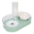 thumbnail image 2 of Juego de cuencos de agua y comida para mascotas, cuenco de comida para gatos inclinado elevado con botella de agua automática para perros y gatos, color verde, 2 of 5