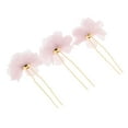 thumbnail image 4 of 3Pcs/Set Bridal Flower Hairpin Hair Ornament Headwear Jewelry , Light Pink, 8x4cm, 4 of 8