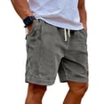 thumbnail image 2 of VV AVEORS Mens Corduroy Shorts Casual Elastic Waist Drawstring Bermuda Shorts 2026 Baggy Summer Lightweight Beach Lounge Short Dark Gray L, 2 of 8