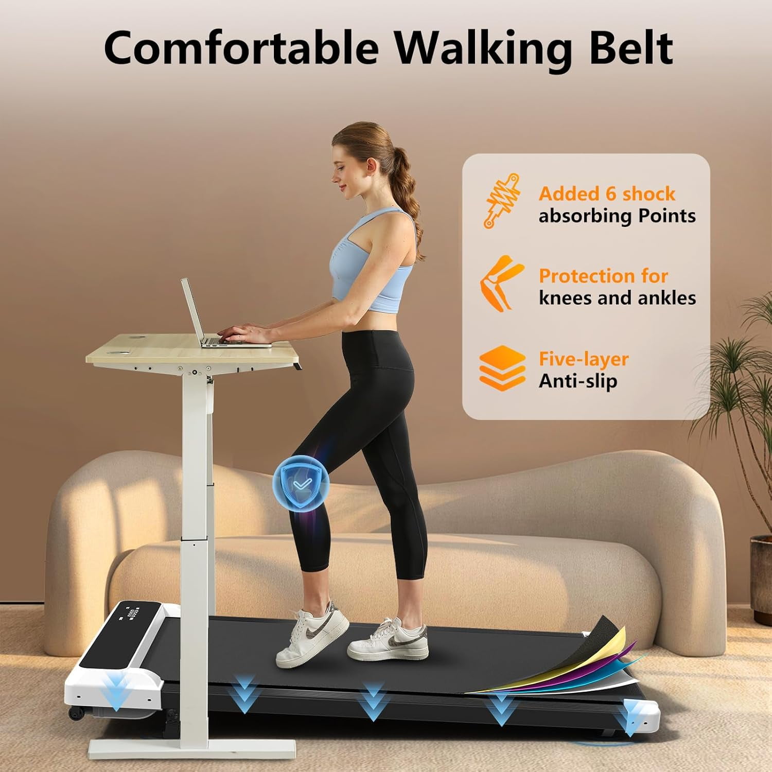 Walking pad with Incline, Walking Pad Treadmill 2 in 1 Walking pad for Walking and Jogging, 2.5HP Compact Treadmill for Home Office with Remote Control, LED Display Walking pad with Incline, Walking Pad Treadmill 2 in 1 Walking pad for Walking and Jogging, 2.5HP Compact Treadmill for Home Office with Remote Control, LED Display - Image 5