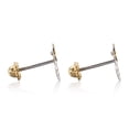 thumbnail image 3 of Aretes de oro 14k GIALLO Broquel Ojo de oro amarillo brillante y oro blanco brillante con circonia, 3 of 4