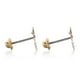 thumbnail image 3 of Aretes de oro 14k GIALLO Broquel Ojo de oro amarillo brillante y oro blanco brillante con circonia, 3 of 4