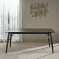 thumbnail image 6 of 67.5" Black Contemporary Handcrafted Rectangular Dining Table, 6 of 7