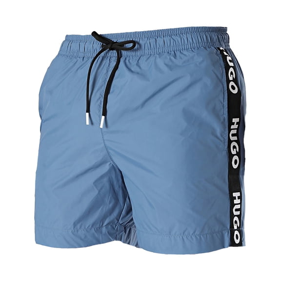 HUGO BOSS Men's Logo Taping Swim Trunk, Acai Blue Shorts