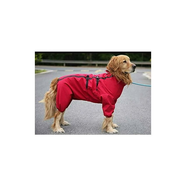 JinsintoDog Imperméable pour Chien Imperméable Ajustable avec Trous pour Ceinture de Sécurité
