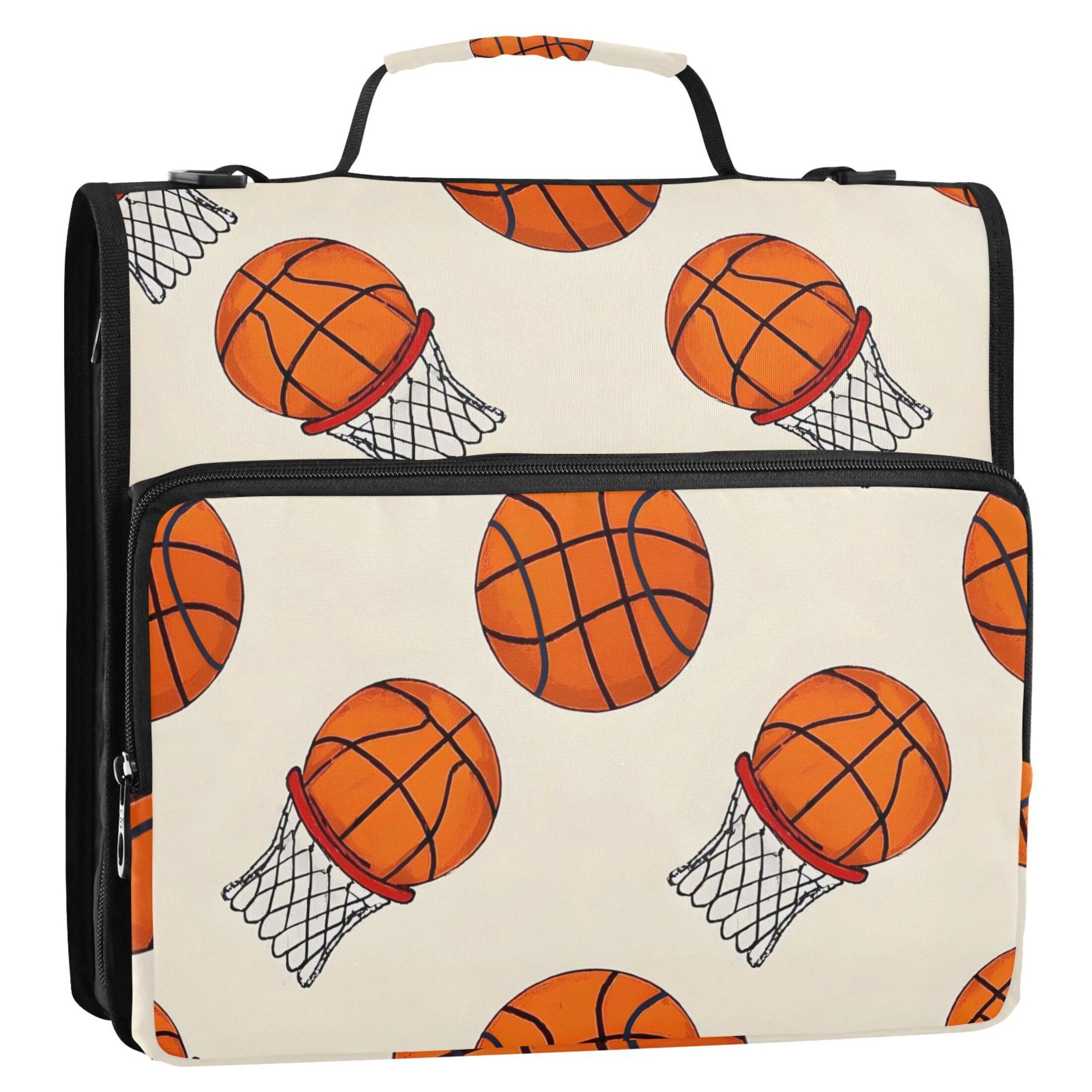 ALAZA Zipper Binder Basketball 3 Ring Trapper Keeper File Folder Organizer Bag
