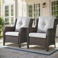 thumbnail image 4 of Gymojoy 2-Piece Patio Furniture Chair,Outdoor PE Wicker Lounge Chair with Deep Seating,Beige Cushion, 4 of 6