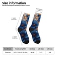 thumbnail image 2 of Rateoe Elegant Blue Gold Blooms for Women Casual Calf Socks - Cute Crew Socks - Thin Soft Above Ankle Socks Size 5-11, 2 of 6