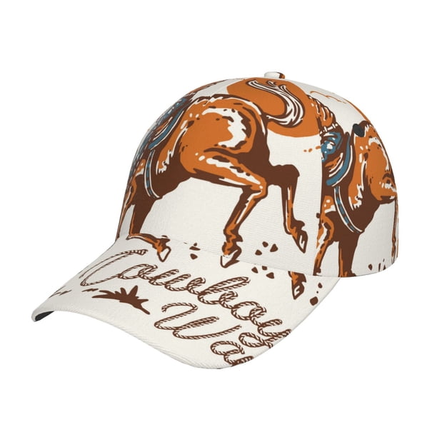 Fotbe Cowboy Riding Horse Gorro Clásico de Béisbol, Gorra Ajustable con Broche Snapback, Gorro de Exterior de Algodón Suave