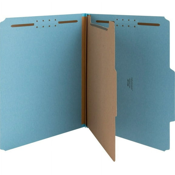 Nature Saver 1/3 Tab Cut Letter Recycled Classification Folder - 8 1/2" x 11" - 2" Fastener Capacity for Folder - Top Tab Location - 1 Divider(s) - Bl | Bundle of 2 Boxes