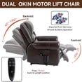 thumbnail image 6 of Dual Motor Power Lift Chair, Lay Flat Recliner Chair, Electric Recliner with Massage and Heat for Elderly, Remote Control, Infinite Position, Standing Assistance, USB Ports, Genuine Leather, Brown, 6 of 8
