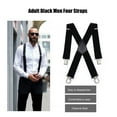 thumbnail image 3 of 120x5CM Black Adjustable Men Suspender Straps Four Clips Trousers Straps, 3 of 8