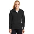 thumbnail image 1 of Chaqueta polar con capucha y cremallera completa para mujer Sport-Tek®. L265 Negro XS deporte-tek L265, 1 of 1