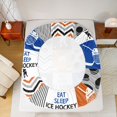 thumbnail image 5 of Homewish Ice Hockey Game Queen Sheet Sets,Ball Sport Lovers Flat Sheet,Geometric Waves Striped Lines Queen Fitted Sheet For Boys,Microfiber Bedroom Decor,4 Pieces, 5 of 7