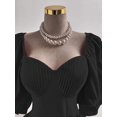 thumbnail image 3 of Plus Size Elegant Solid Color Waist Cinched Dress, Summer, 3 of 6