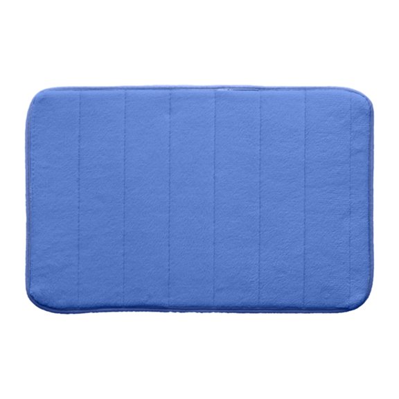 Kitchen Floor Mat 19.68 in x 31.49 in Thickened Fleece with Foam Backing Non-Slip Solid Color for Bathroom Entrance