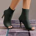 thumbnail image 4 of Mepaouo Women Platform Open Toe Pump Shoes Sexy Stiletto High Heels Knit Stretch Sock Ankle Booties, 4 of 6
