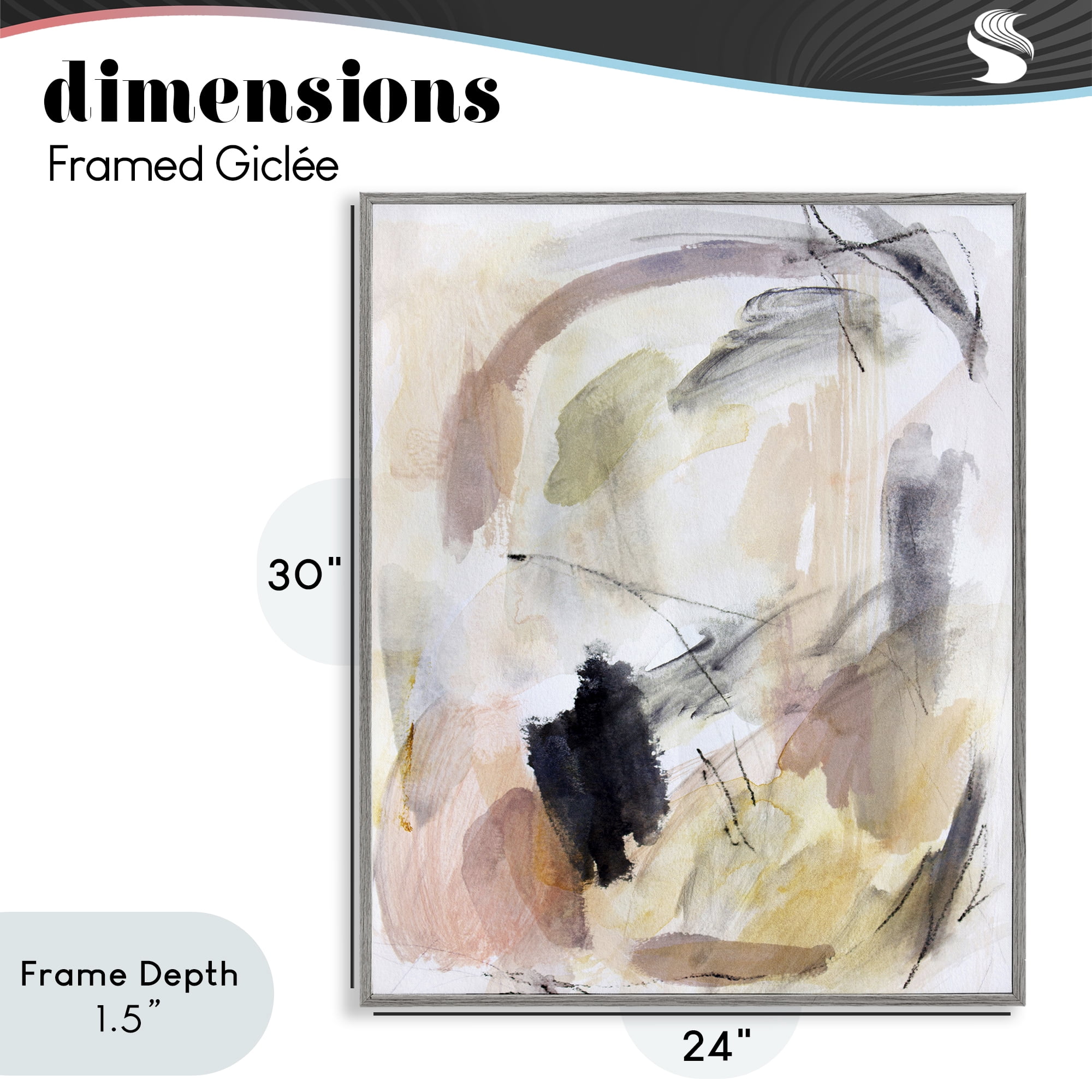 Stupell Industries Chaotic Sketches Paint Strokes Gray Framed Giclee Art, design by Hope Bainbridge