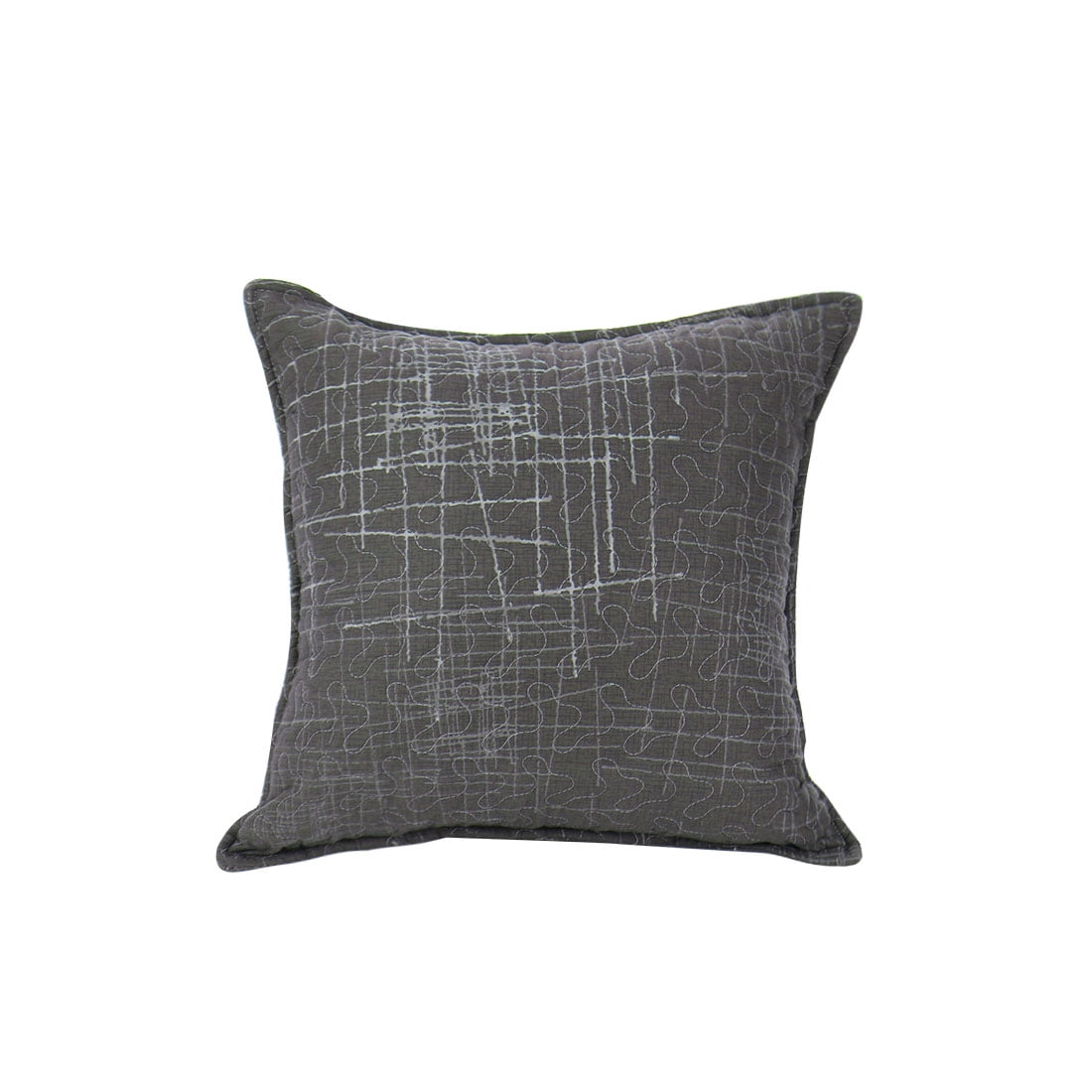 Cotton Quilted Cushion Cover Throw Pillow Case Zipper Closure