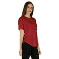 thumbnail image 2 of Inkmeso Coupe Régulière Col Rond Uni pour Femmes Manches Courtes Décontractées Tee-Shirt Doux, 2 of 7