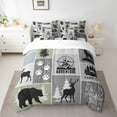 thumbnail image 2 of Manfei Outdoor Camper Adventure 7pcs Bedding Comforter Set,Wild Moose Deer Bear Queen Bedding Sets,Happy Camping Compass Queen Sheet Sets For Children,Breathable Home Decor, 2 of 8