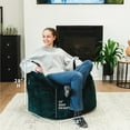 thumbnail image 3 of Big Joe Milano Bean Bag Chair for Kids, Teens, Adults, Ultra-Soft Emerald Plushie Polyester Blend, Lightweight Seat for Reading Nook and Gaming, 2.5 foot Refillable, 3 of 9