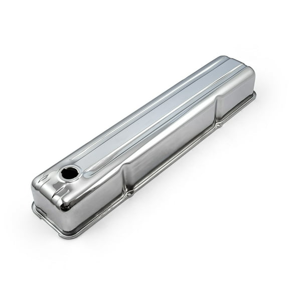 Speedmaster PCE314.1034 Compatible with Chevy 235 Inline 6 1950-62 Chrome Steel Valve Cover - 3 7/8" Tall w/ Hole