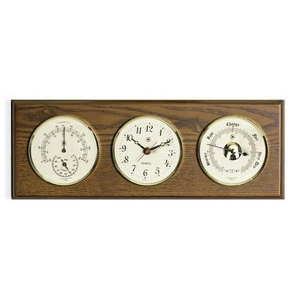 BeyBerk International WS114 Quartz Clock Barometer & Thermometer with