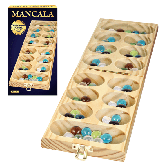Classic Games, Mancala Strategy Folded Board Games, with Simple Rules, Quick Play , Kids and Family Game Night Fun, Ages 6 and over