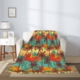 thumbnail image 2 of Rateoe Colorful Hawaii Palms Pattern Flannel Throw Blanket, Ultra-soft Blanket for Bed, Couch, Car, Hypoallergenic Anti-pilling blanket-60"x50"(Vertical), 2 of 6