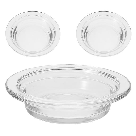 FOLOYORI Aromatherapy Tray Oil Burners Transparent Glass 3PCS